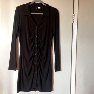 H & M Black Ruched Dress